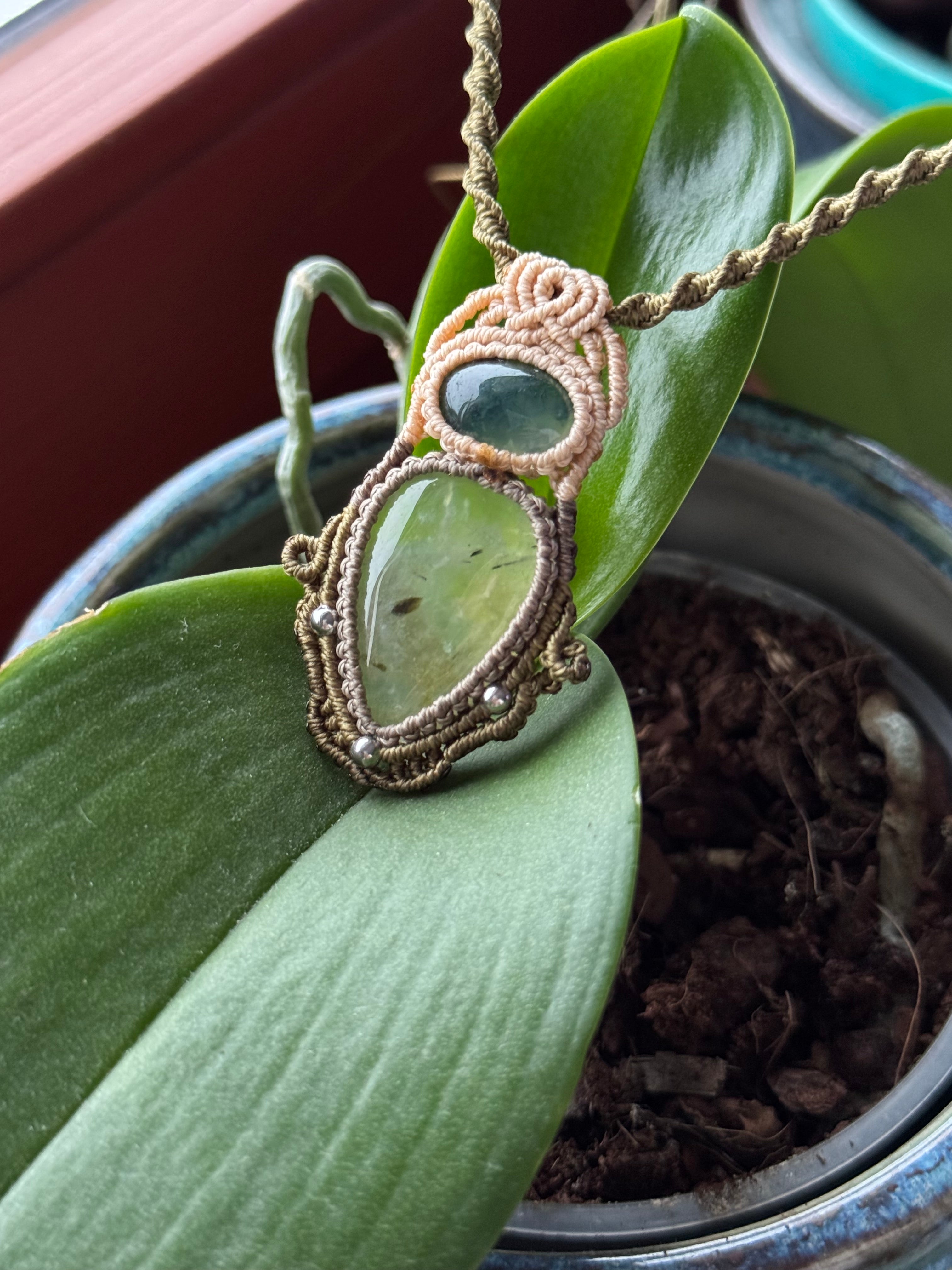 Prehnite § Moss Agate Necklace