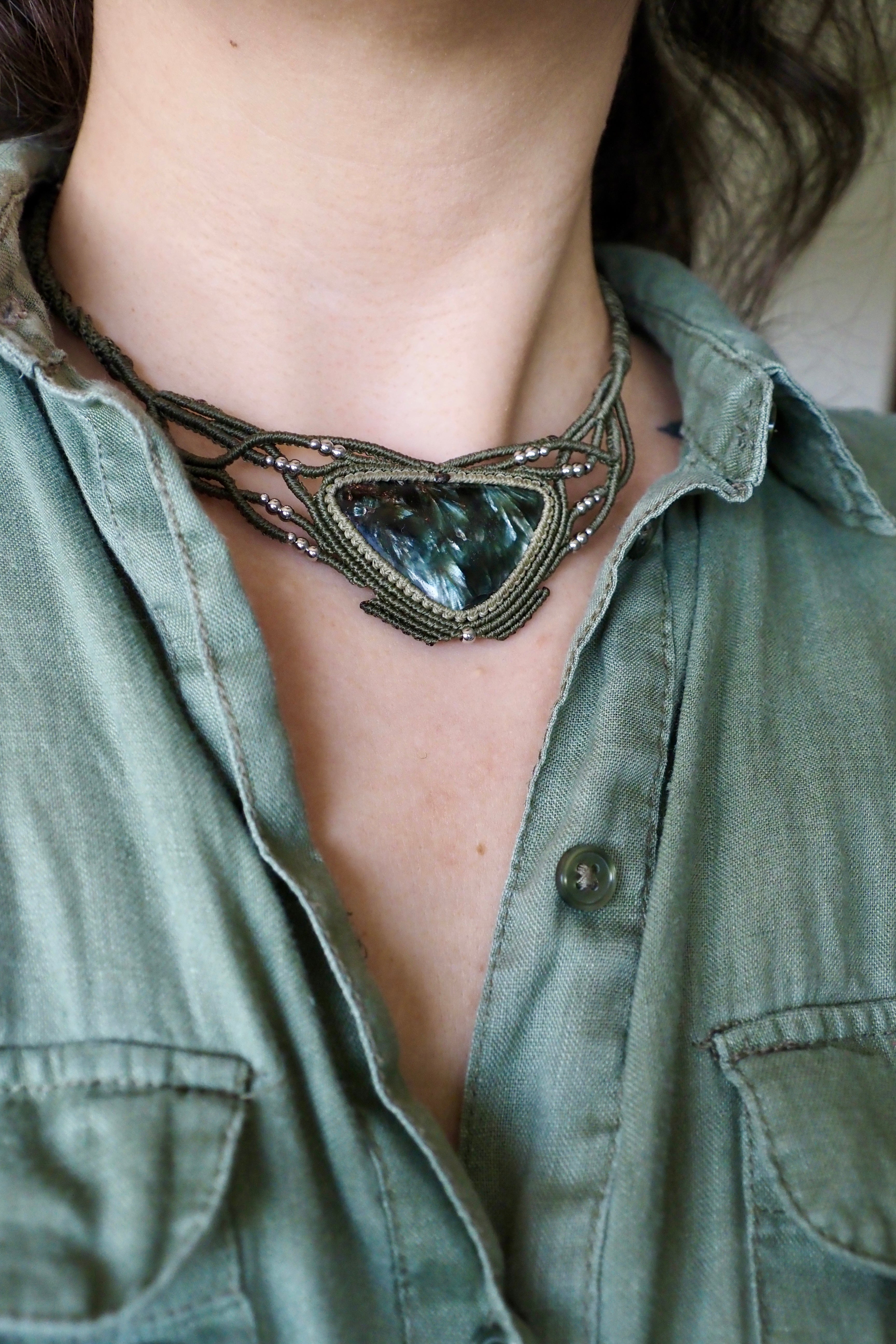 Seraphinite Triangle Necklace