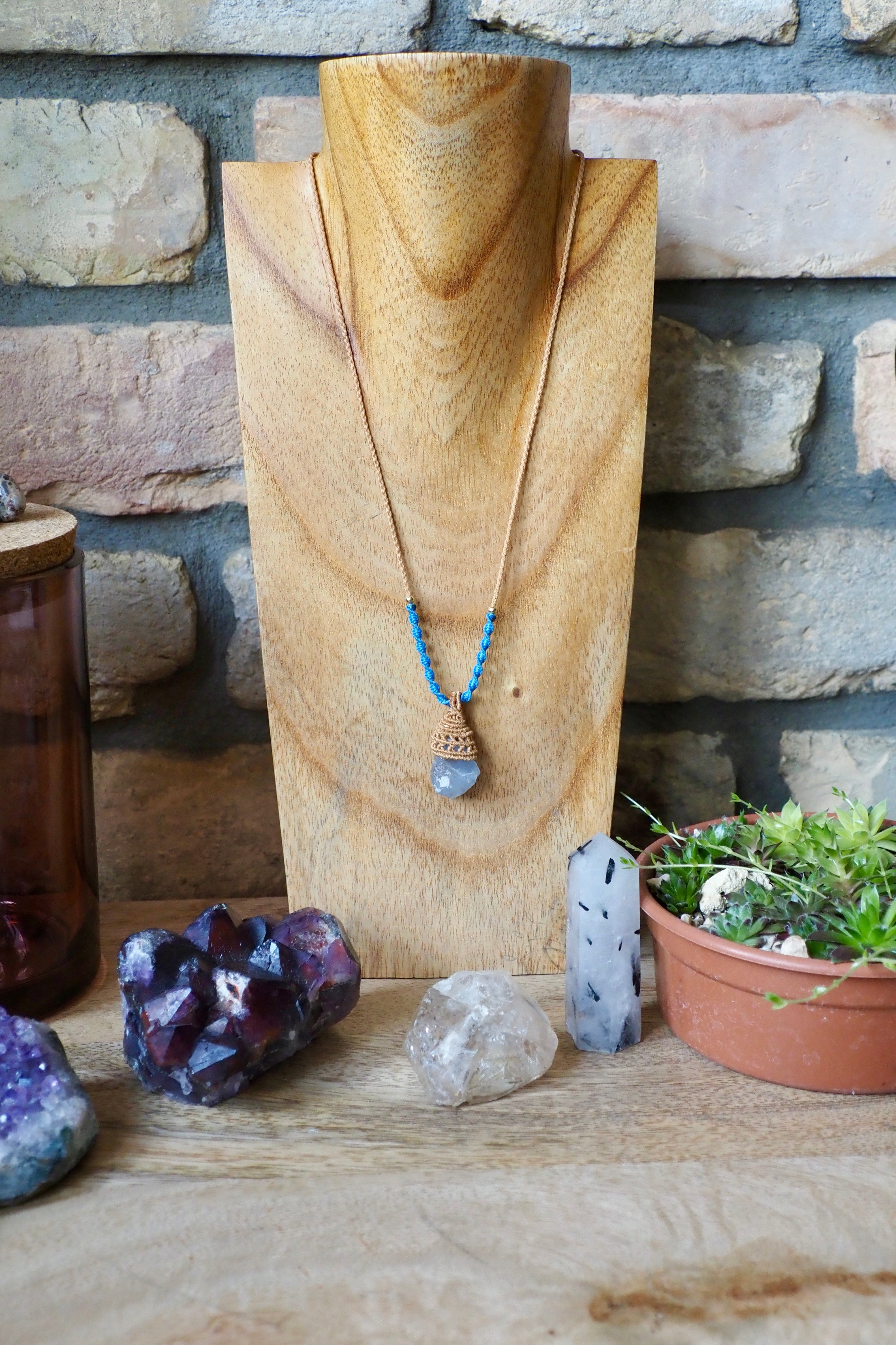 Raw Celestine Necklace
