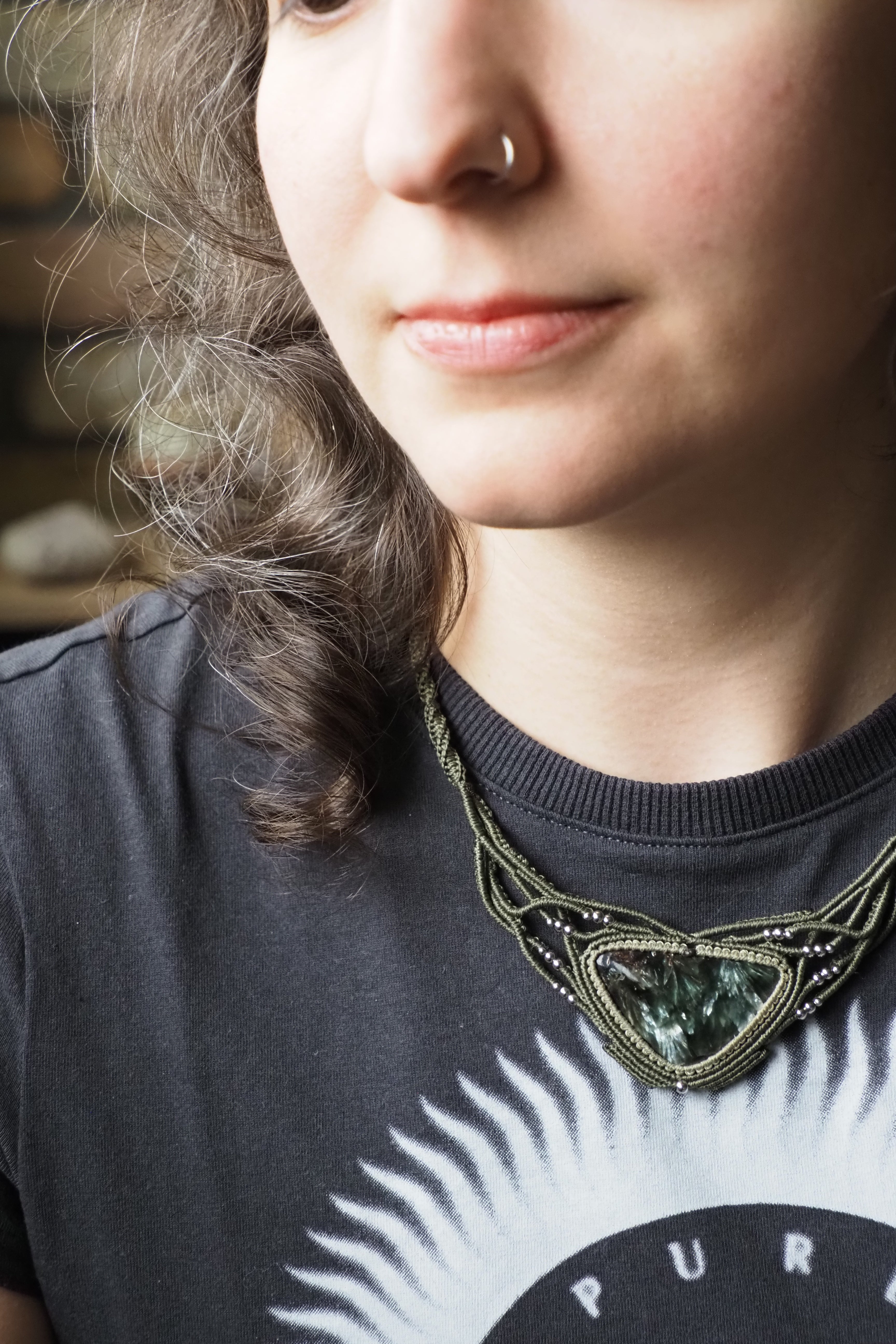 Seraphinite Triangle Necklace