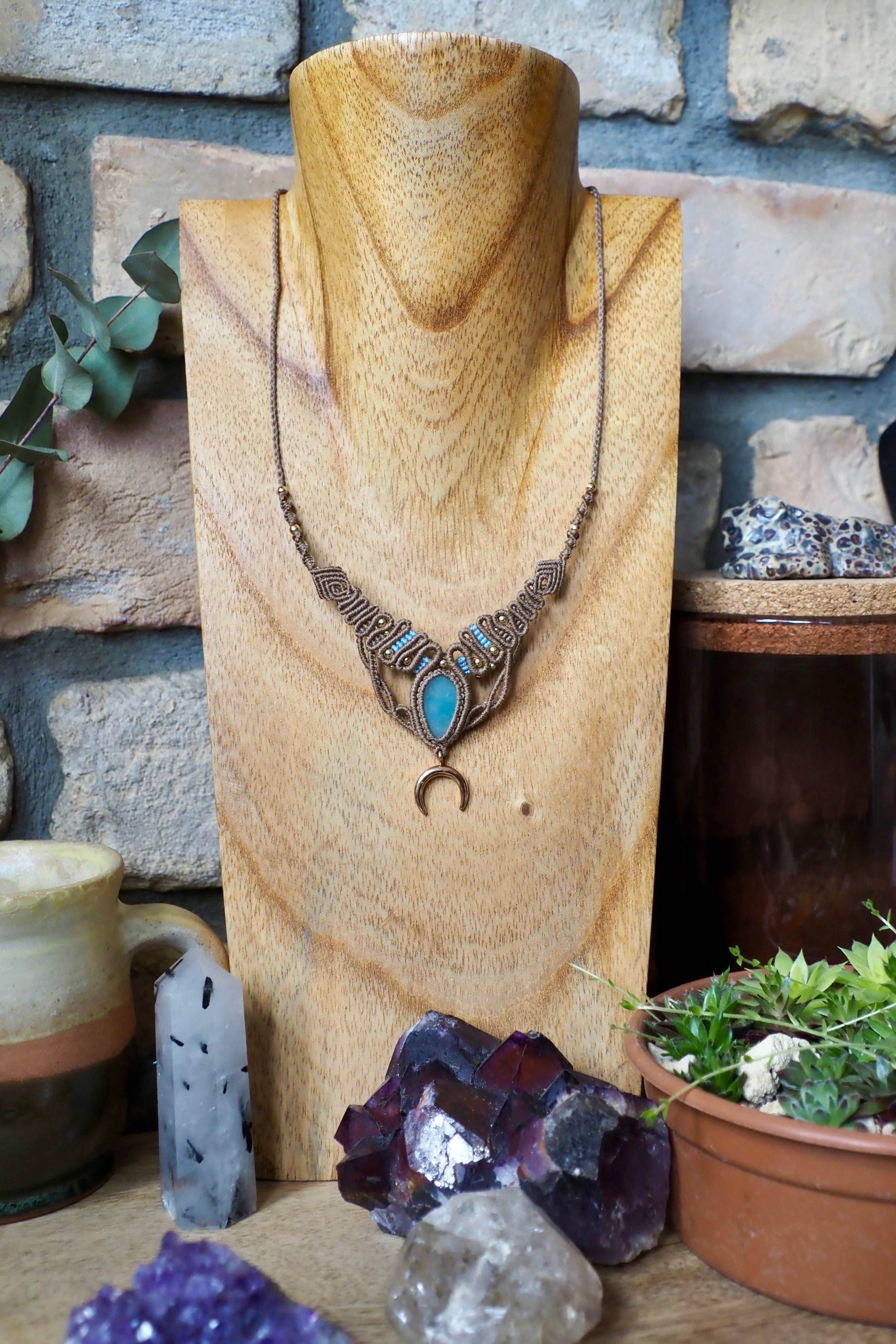 Cresent Moon § Aquamarin Necklace
