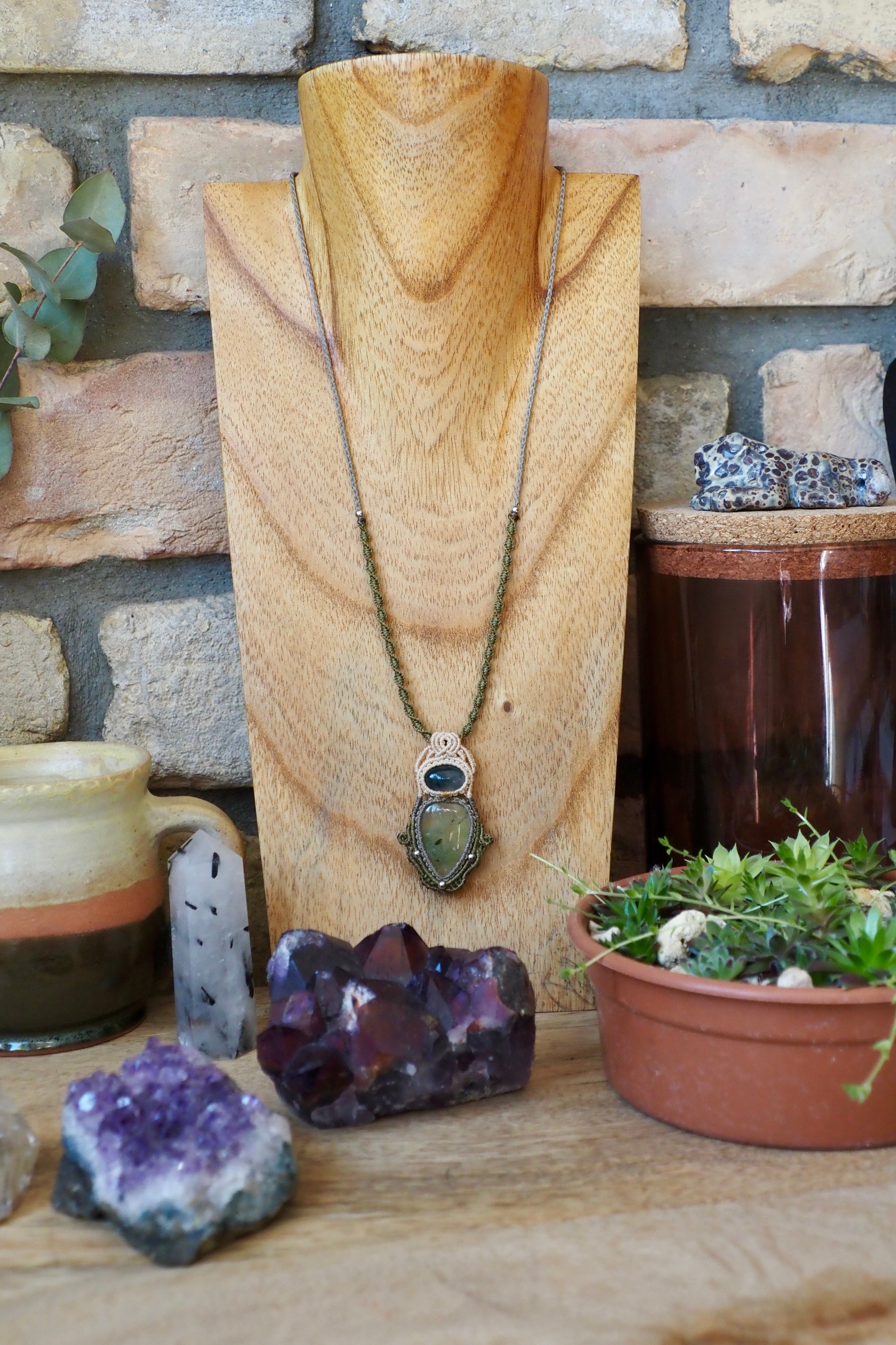 Prehnite § Moss Agate Necklace