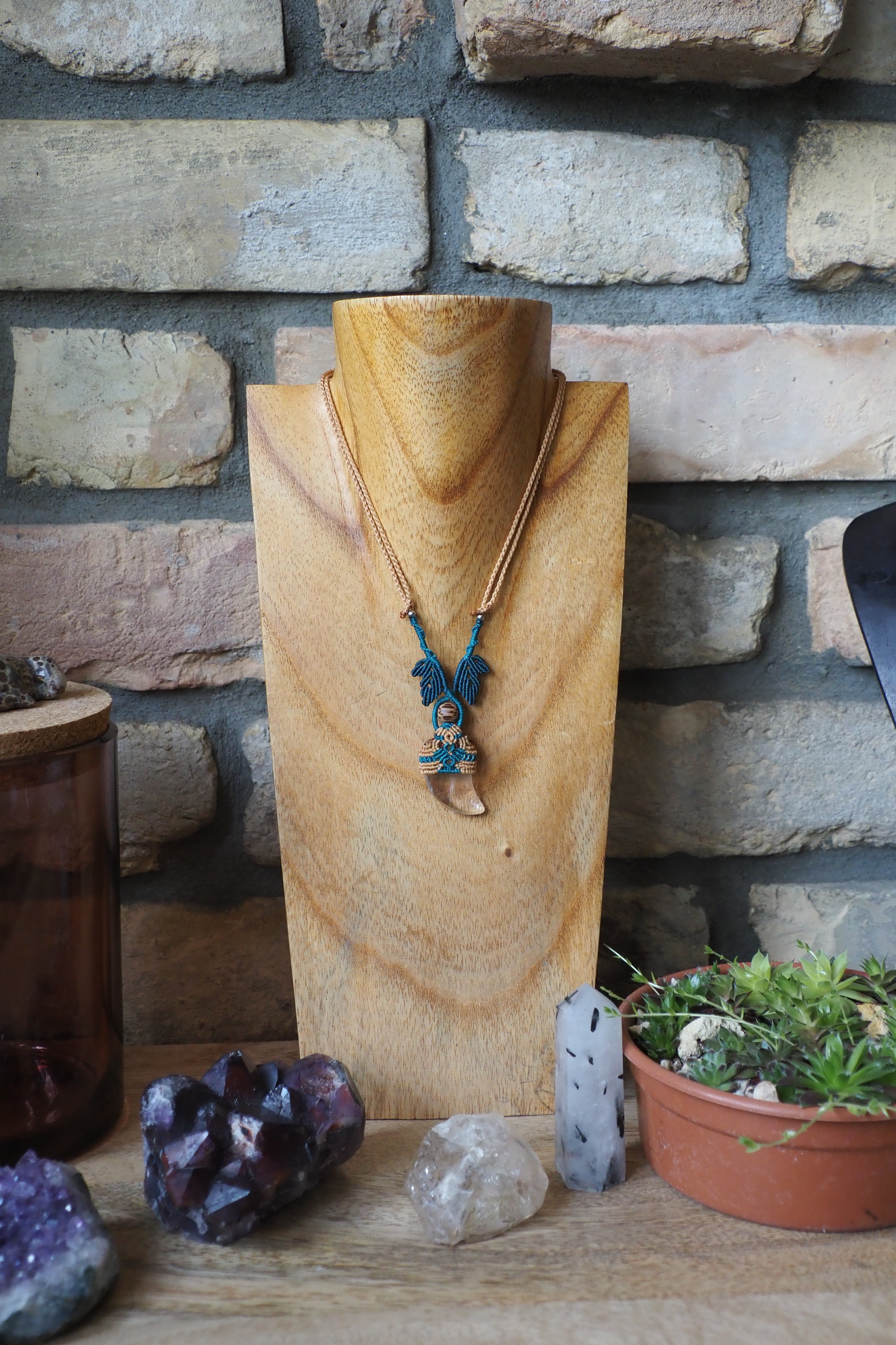 Clear Quartz “Tiger Tooth” § Palm Tree Bead