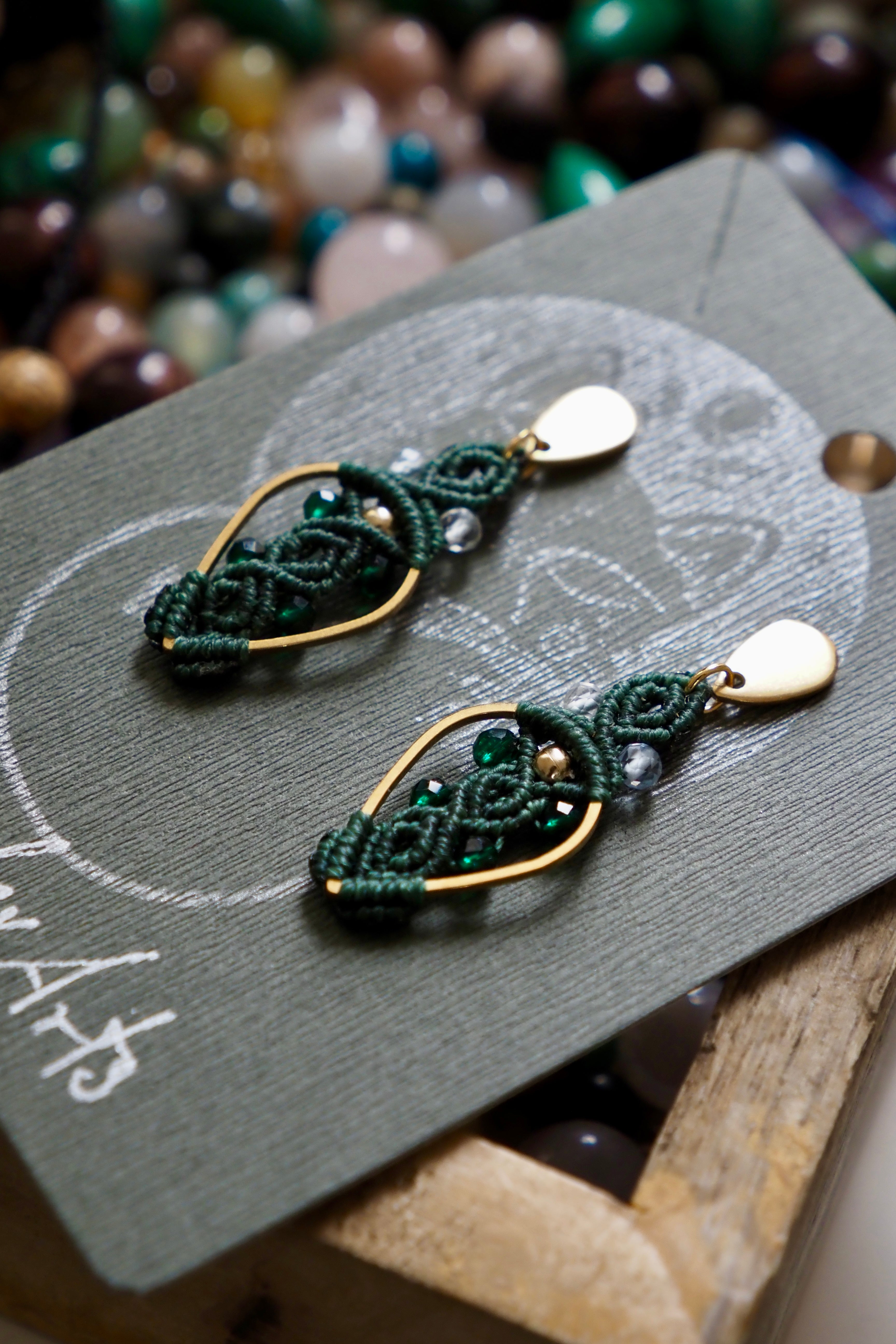 Green Drops Earrings