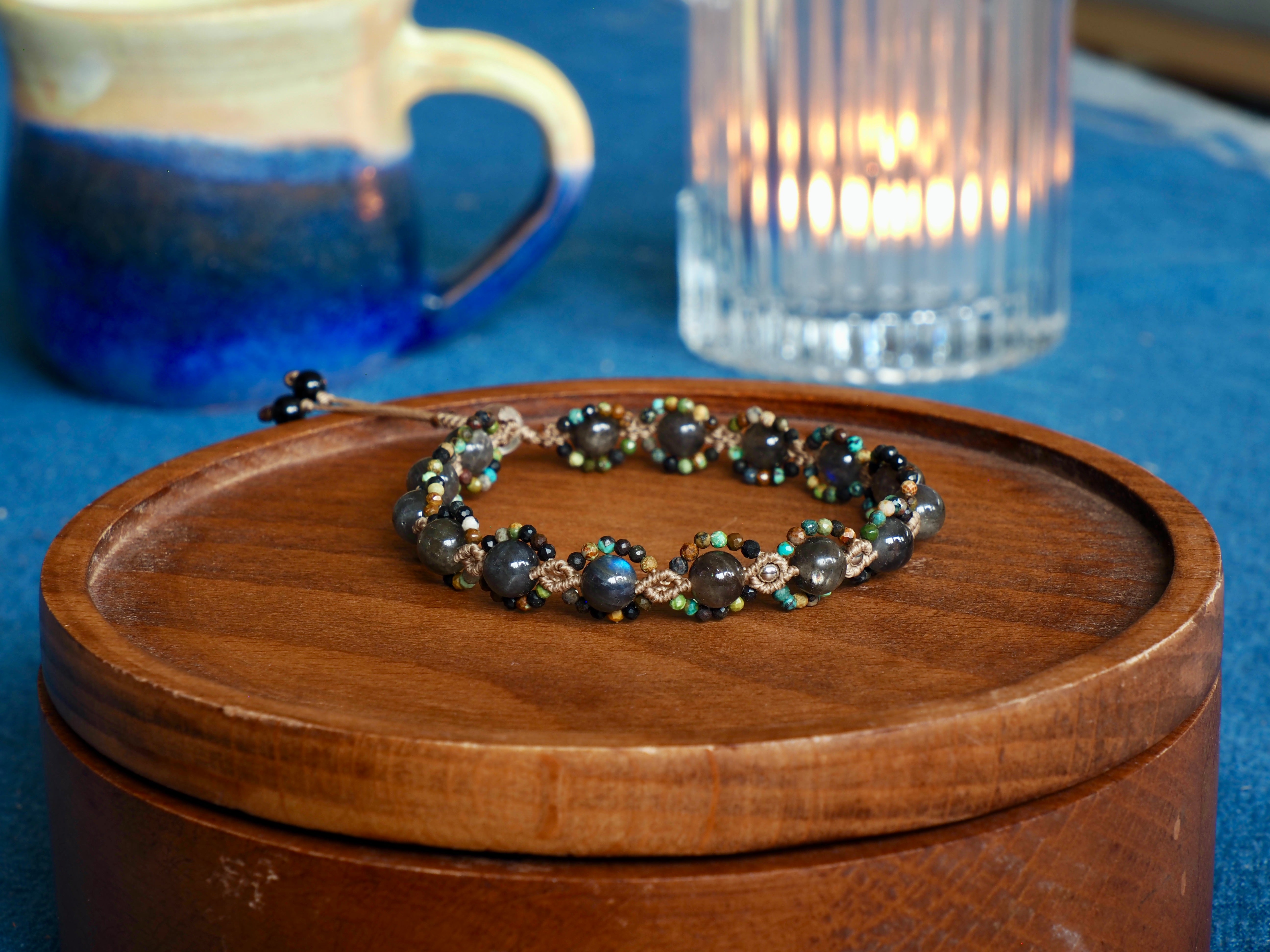 Labradorite and African Turquoise Bracelet