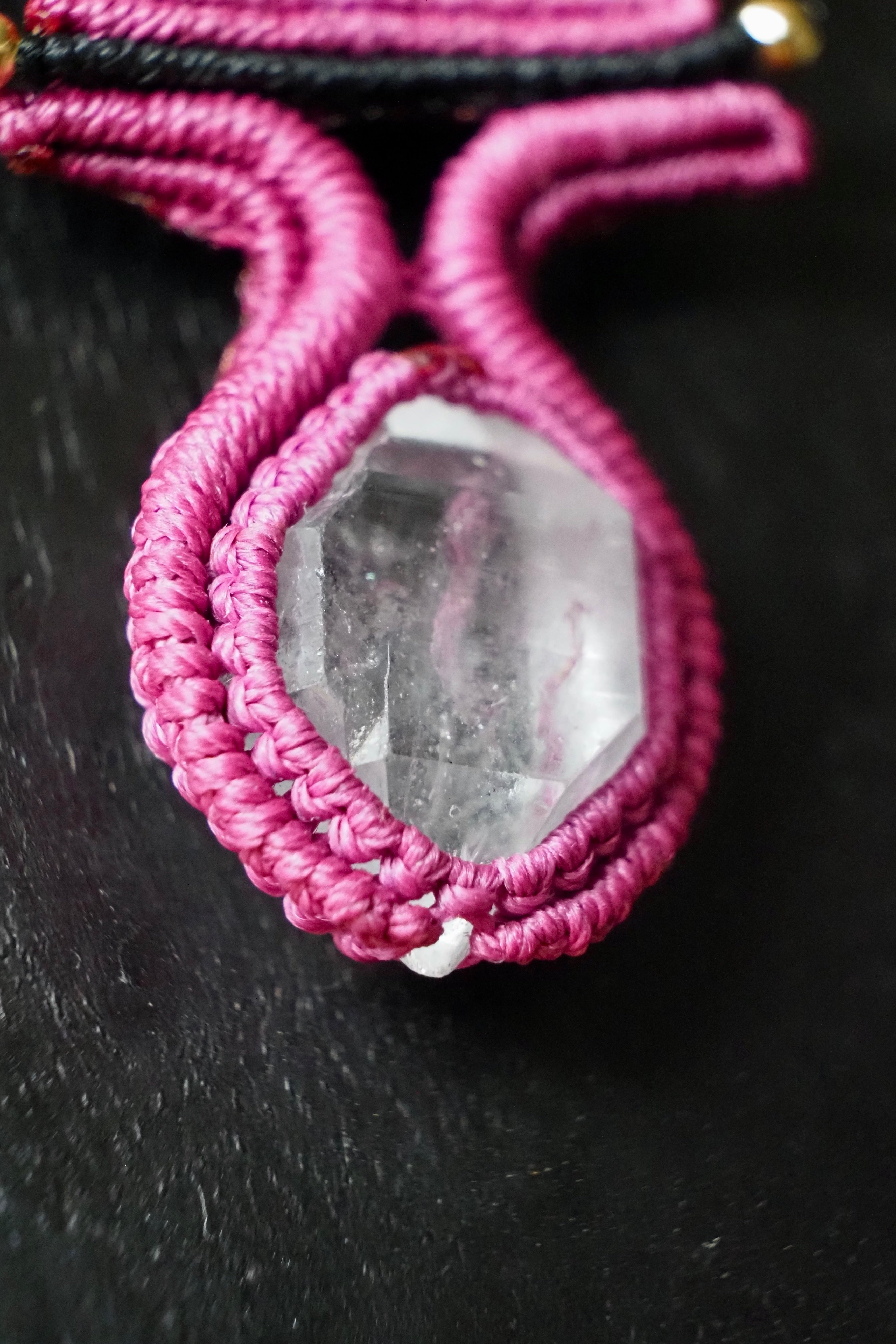 "Magenta Pyramids" Necklace