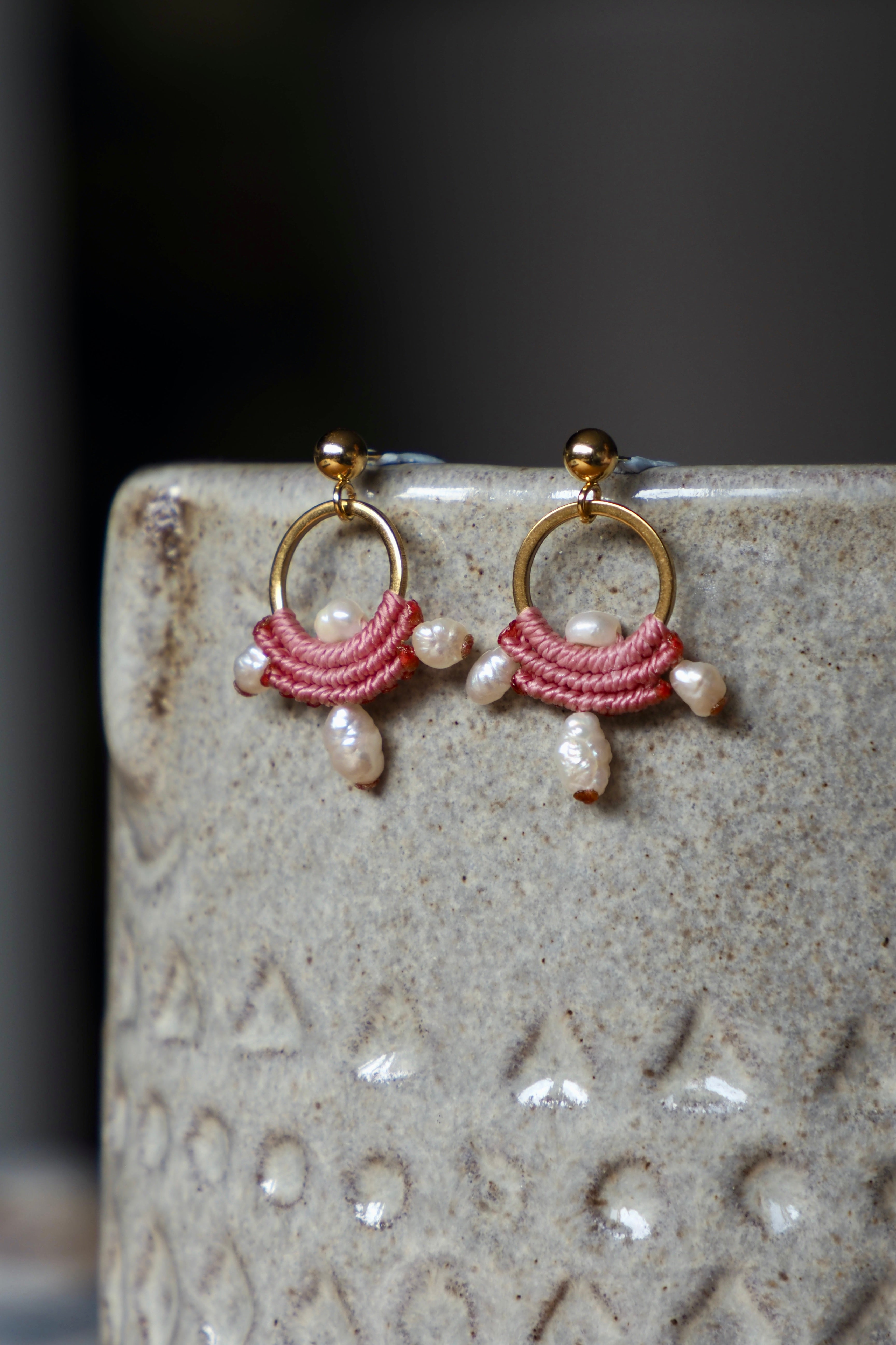 Pink Pearl Earrings